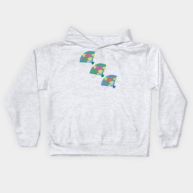 Japanese fans Kids Hoodie by EV Visuals